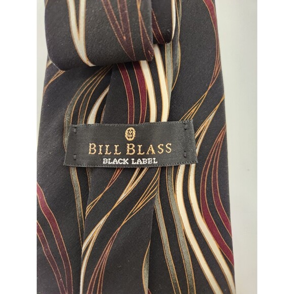Bill Blass Black Label Neck Tie Multicolor Swirls 100% Silk Costa Rica - Picture 3 of 4